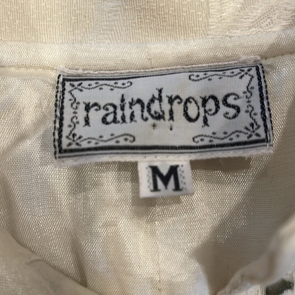 Raindrops medium cream mandarin collar button up tailored jacket embroidered - Picture 7 of 10